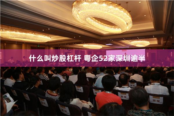 什么叫炒股杠杆 粤企52家深圳逾半