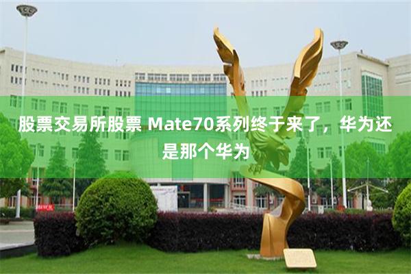 股票交易所股票 Mate70系列终于来了，华为还是那个华为
