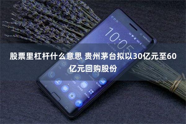 股票里杠杆什么意思 贵州茅台拟以30亿元至60亿元回购股份