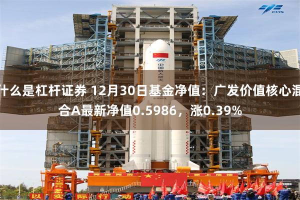 什么是杠杆证券 12月30日基金净值：广发价值核心混合A最新净值0.5986，涨0.39%