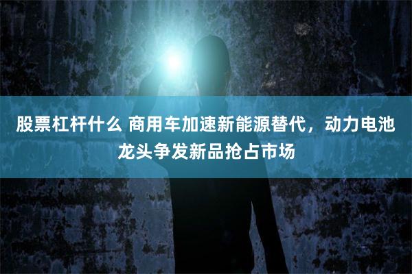 股票杠杆什么 商用车加速新能源替代，动力电池龙头争发新品抢占市场