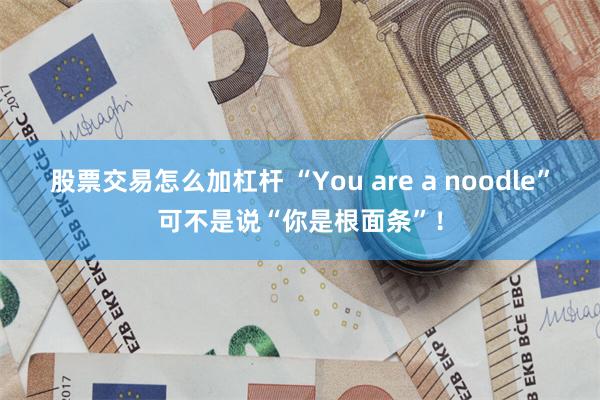 股票交易怎么加杠杆 “You are a noodle”可不是说“你是根面条”！