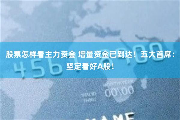 股票怎样看主力资金 增量资金已到达！五大首席：坚定看好A股！