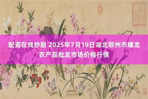 配资在线炒股 2025年7月19日湖北鄂州市蟠龙农产品批发市场价格行情