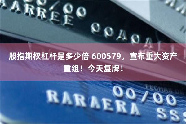 股指期权杠杆是多少倍 600579，宣布重大资产重组！今天复牌！