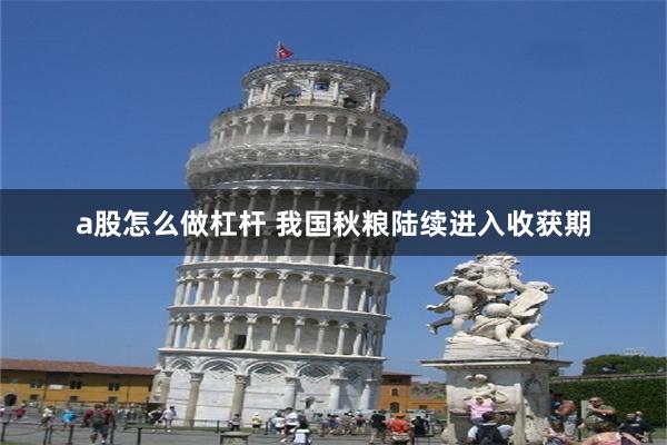 a股怎么做杠杆 我国秋粮陆续进入收获期